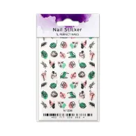 Nail Sticker Abstract - Face & Leaf