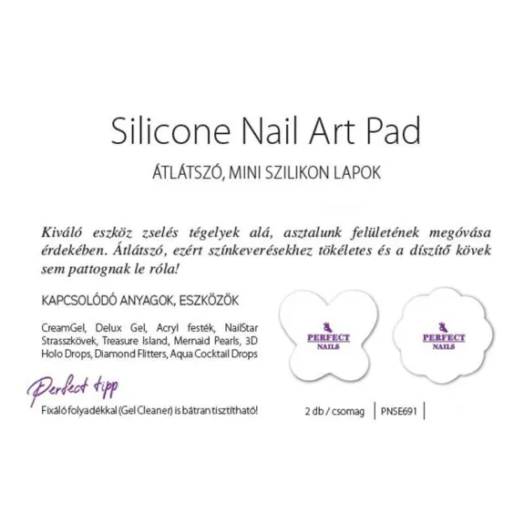 Tampă de artă pentru unghii din silicon - Szilikon munkalap 2db