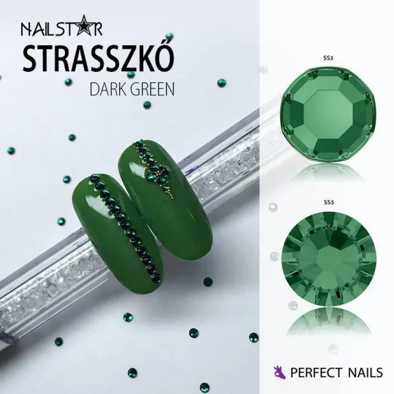 Rhinestone NailStar SS3 - Dark Green 100pcs