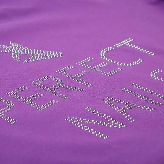 Tricou violet cu sigla PN cu strasuri L