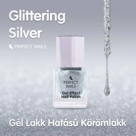 Gel Effect Nail Polish #020 - Glittering Silver 7ml