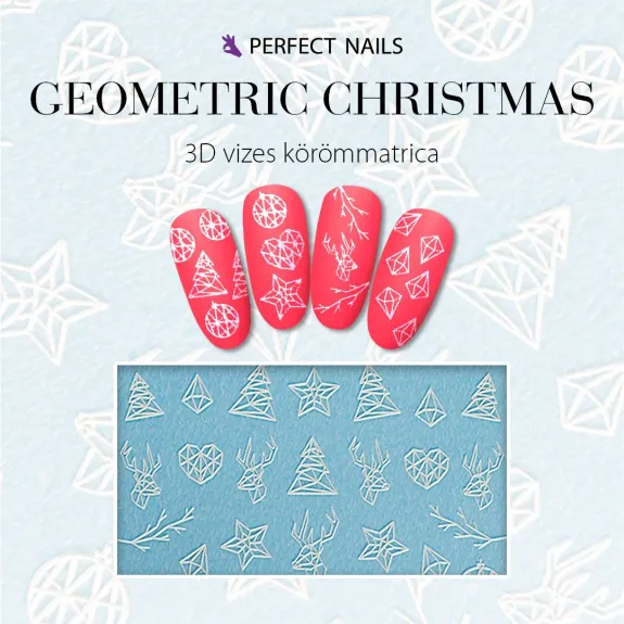 Nail Sticker - 3D Geometric Christmas