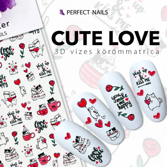 Nail Sticker - 3D Cute Love