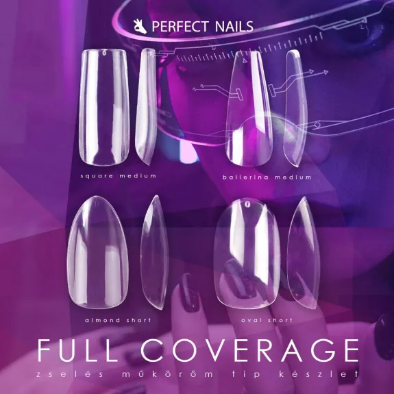 Full Coverage Gel Artificial Nail Tip - Almond Short