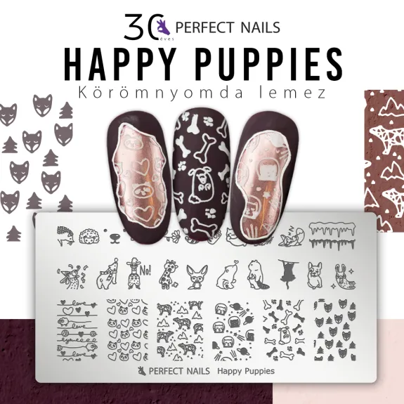 Stamping Plate - Happy Puppies