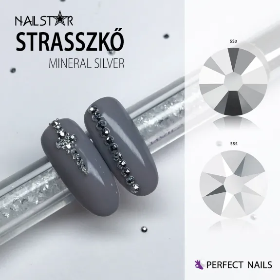 Rhinestone NailStar SS3 - Mineral Silver 100pcs