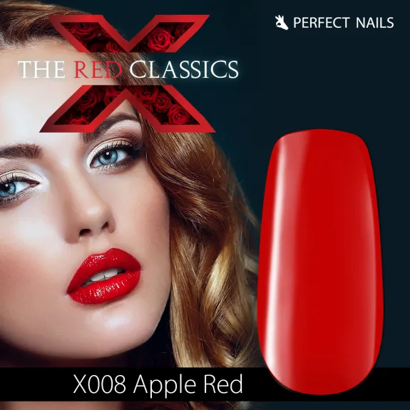 LacGel LaQ X Gel Polish 8ml - Apple Red X008  - The Red Classics