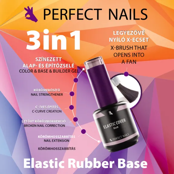 Elastic Cover Base Gel 8ml - Pink Shine - with Brush